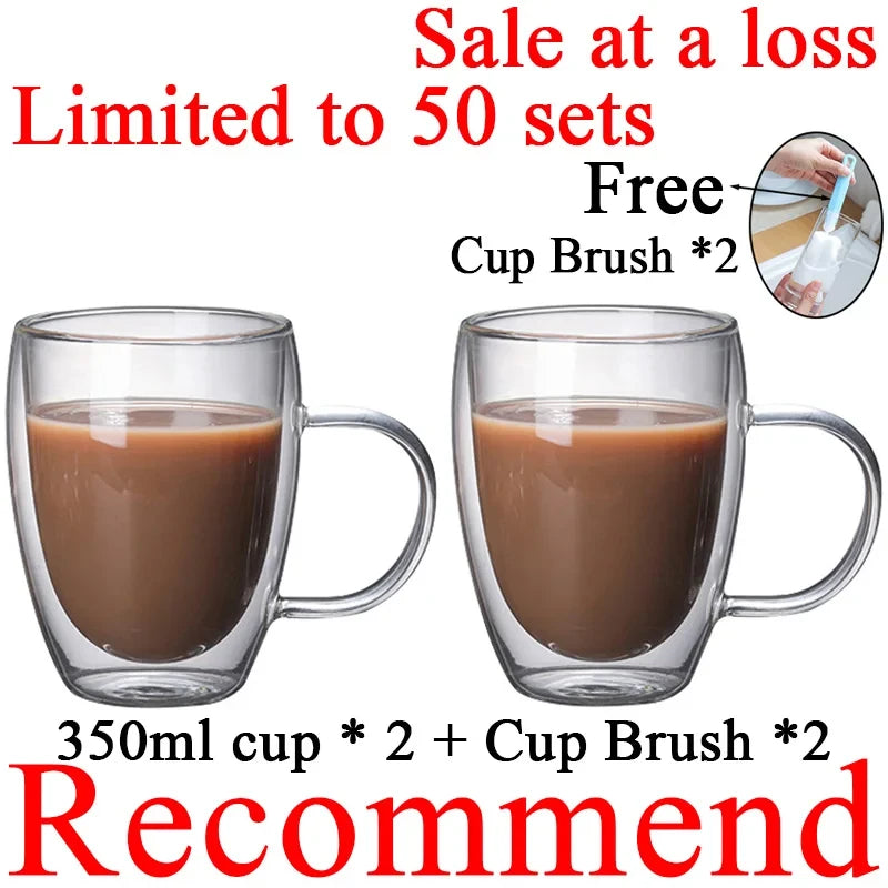 Double Wall Glass Coffee Mug