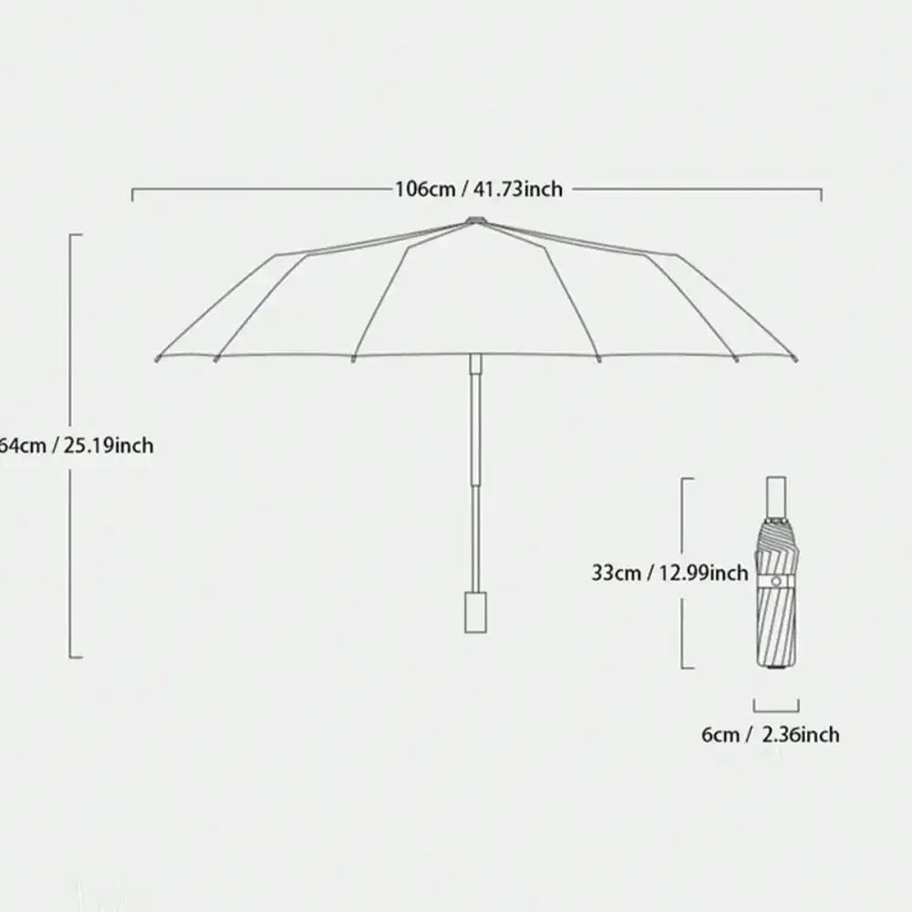 Automatic Black Glue Folding Umbrella
