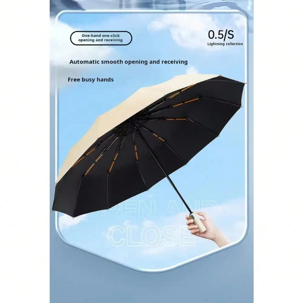 Automatic Black Glue Folding Umbrella